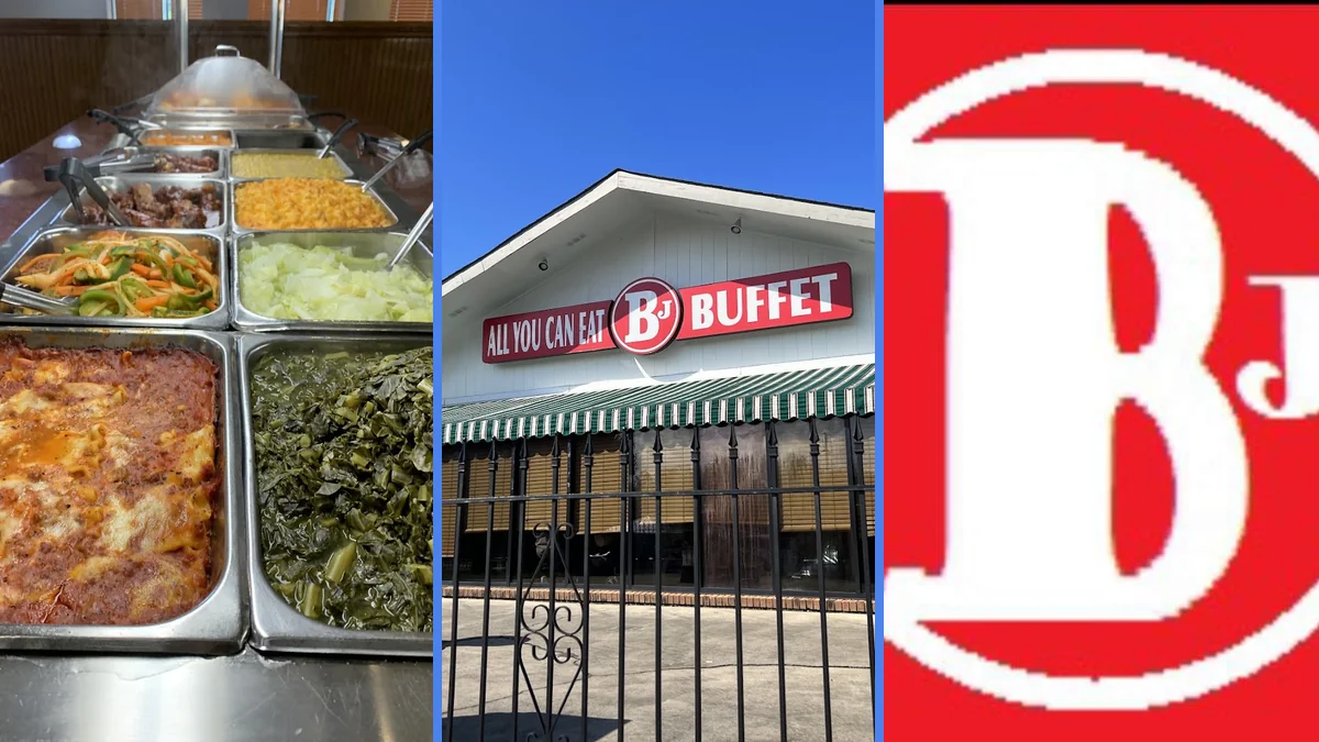 Buffet trays with fried chicken and mac & cheese.